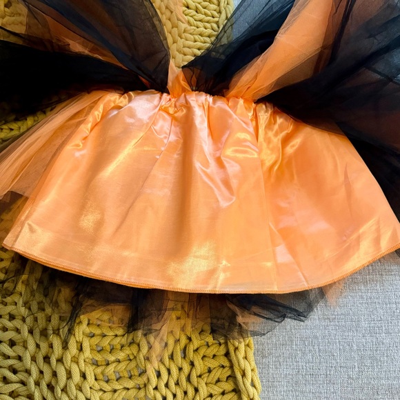 Women's Tutu Tulle Petticoat Ballet Bubble Skirts Short Fluffy, Orange/Black OS - Picture 10 of 11